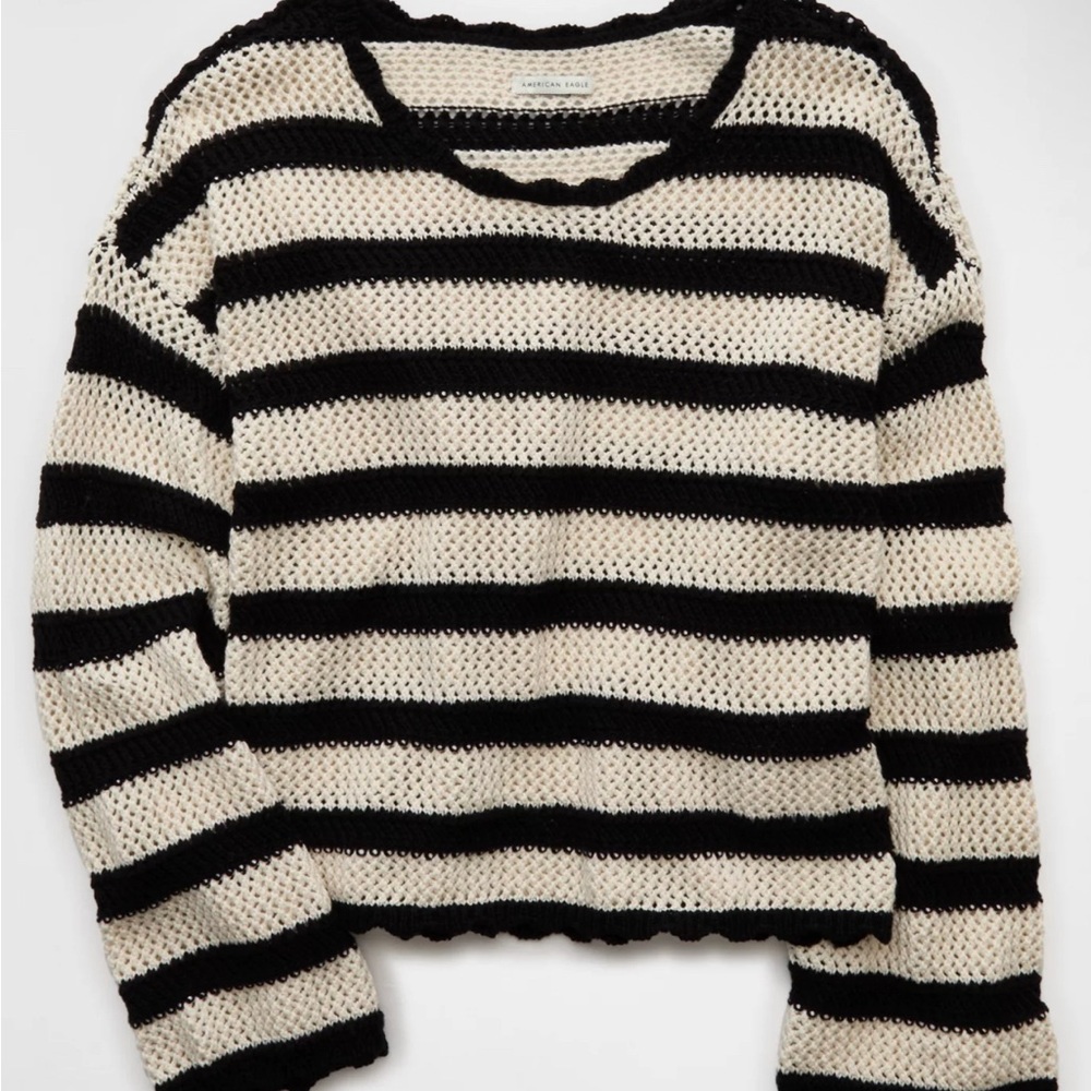 American Eagle Cropped Crochet Sweater